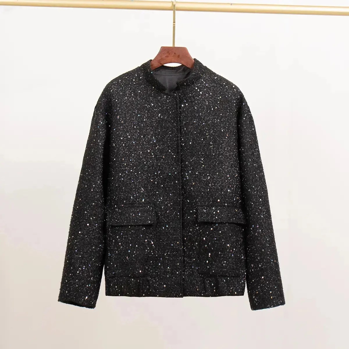 Women New in Spring Autumn Women Outwears Luxury Oversize Sequin Jackets Loose Chic Elegant Female Coats Outfits Woman Clothes