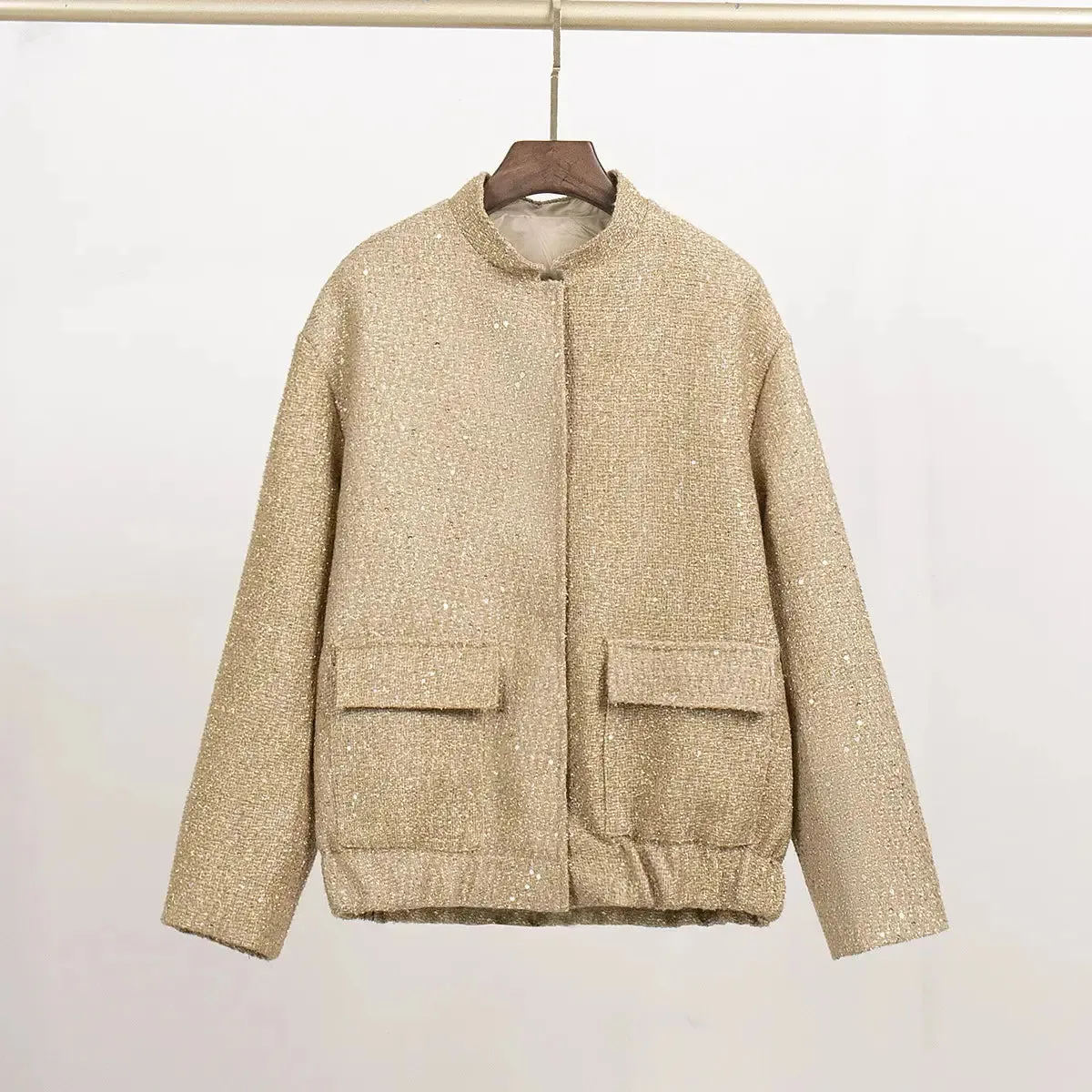 Women New in Spring Autumn Women Outwears Luxury Oversize Sequin Jackets Loose Chic Elegant Female Coats Outfits Woman Clothes