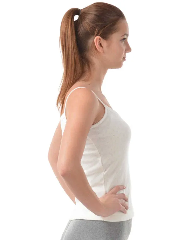 Women White Solid Thermal Tank Top-L/SPAGATHI-WH