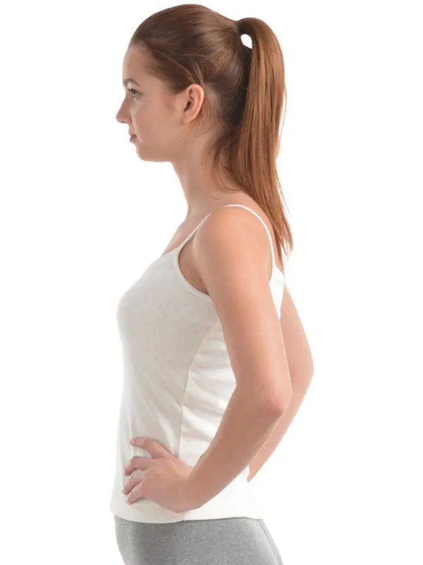 Women White Solid Thermal Tank Top-L/SPAGATHI-WH