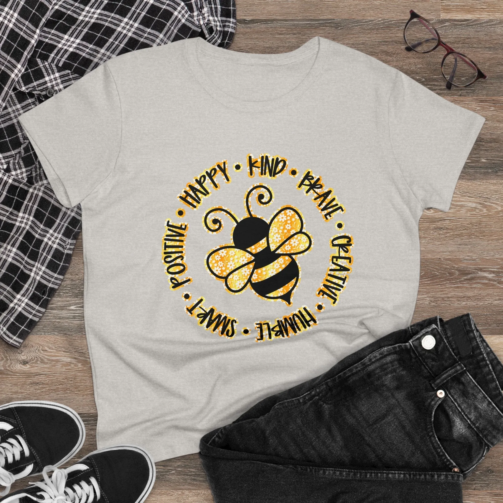 Women's Midweight Cotton Tee-Circle Bee