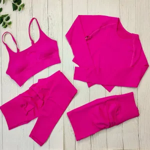 Women's Seamless Yoga Clothes Fitness Suit - Gym Clothing Workout Set with Push Up Leggings, Sports Wear Outfit