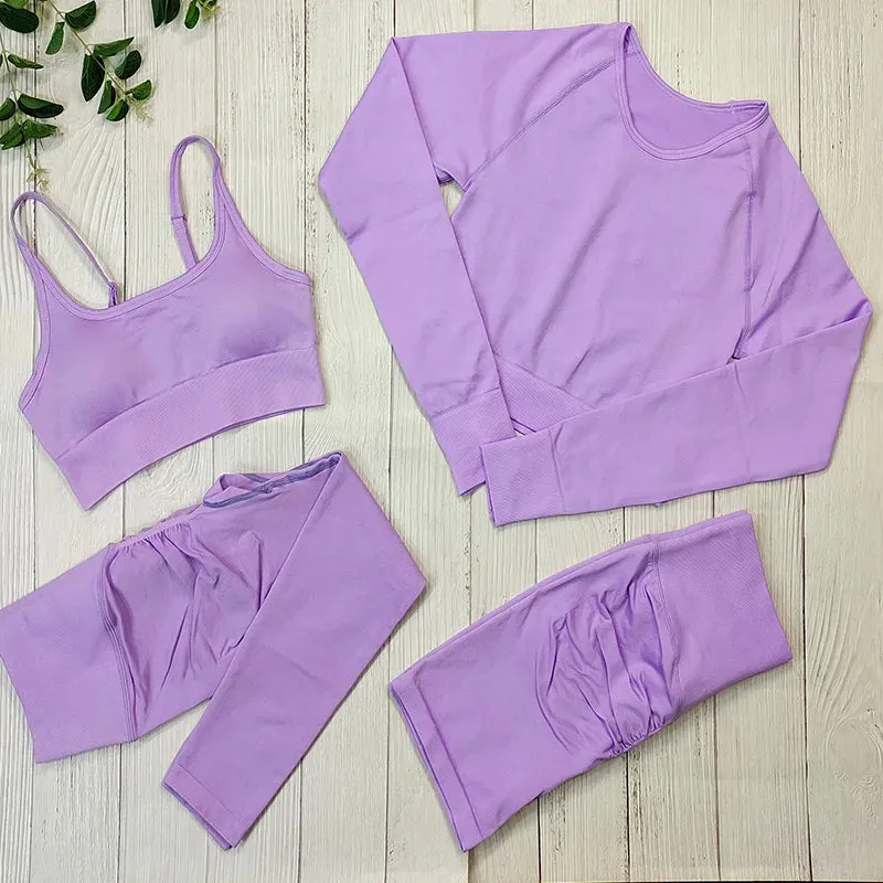 Women's Seamless Yoga Clothes Fitness Suit - Gym Clothing Workout Set with Push Up Leggings, Sports Wear Outfit