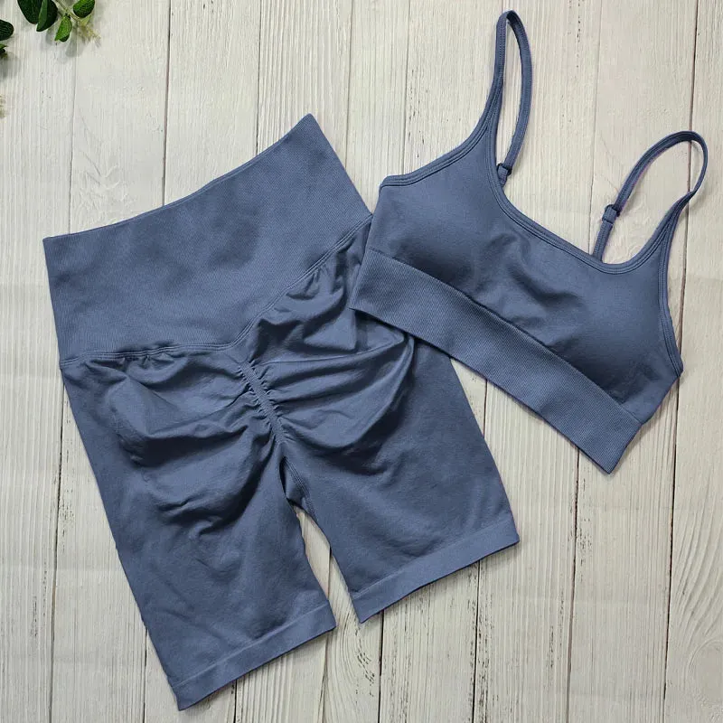 Women's Seamless Yoga Clothes Fitness Suit - Gym Clothing Workout Set with Push Up Leggings, Sports Wear Outfit