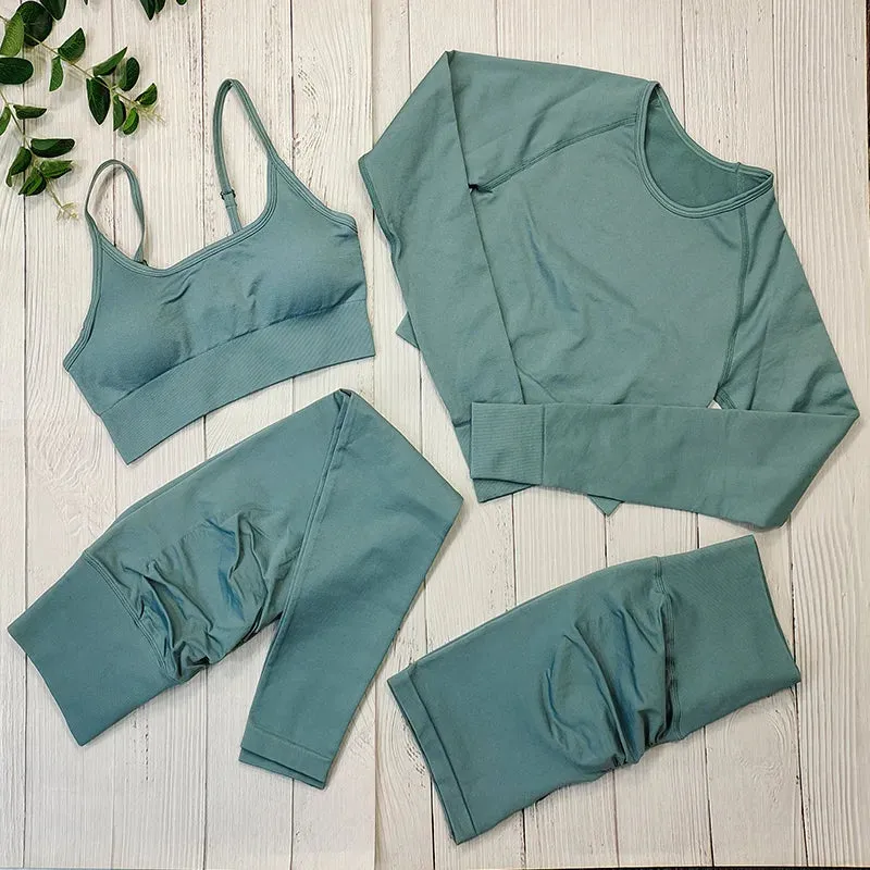 Women's Seamless Yoga Clothes Fitness Suit - Gym Clothing Workout Set with Push Up Leggings, Sports Wear Outfit