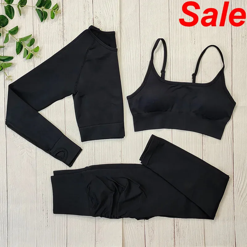 Women's Seamless Yoga Clothes Fitness Suit - Gym Clothing Workout Set with Push Up Leggings, Sports Wear Outfit