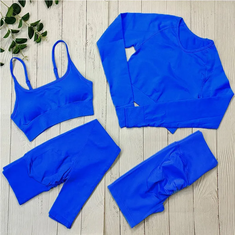 Women's Seamless Yoga Clothes Fitness Suit - Gym Clothing Workout Set with Push Up Leggings, Sports Wear Outfit