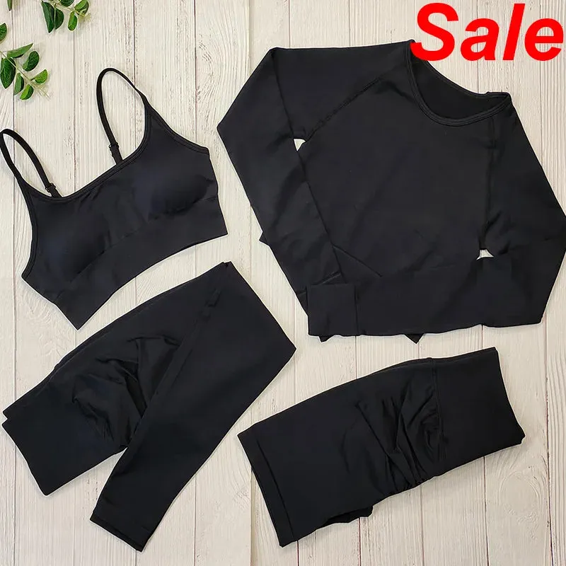 Women's Seamless Yoga Clothes Fitness Suit - Gym Clothing Workout Set with Push Up Leggings, Sports Wear Outfit