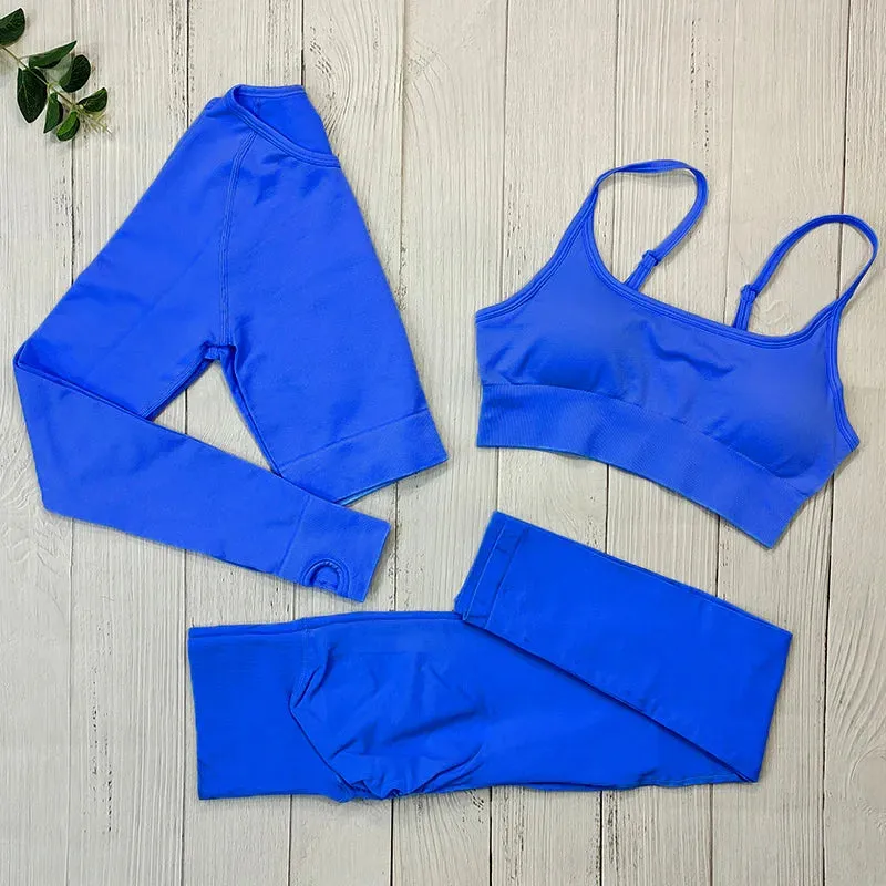 Women's Seamless Yoga Clothes Fitness Suit - Gym Clothing Workout Set with Push Up Leggings, Sports Wear Outfit