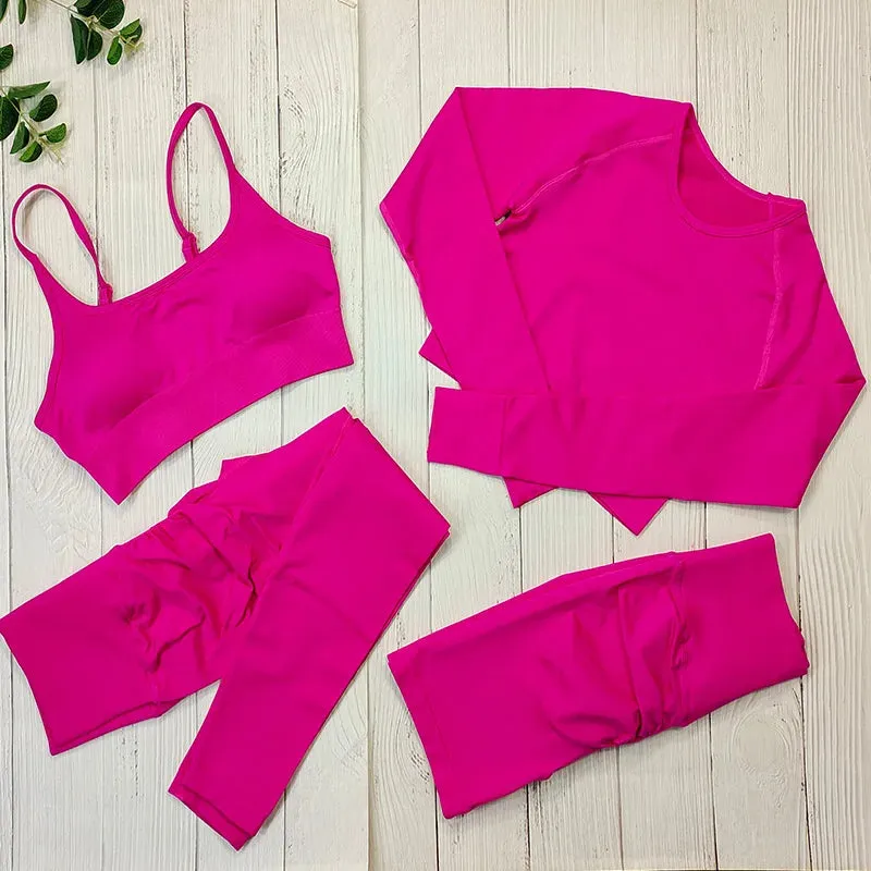 Women's Seamless Yoga Clothes Fitness Suit - Gym Clothing Workout Set with Push Up Leggings, Sports Wear Outfit