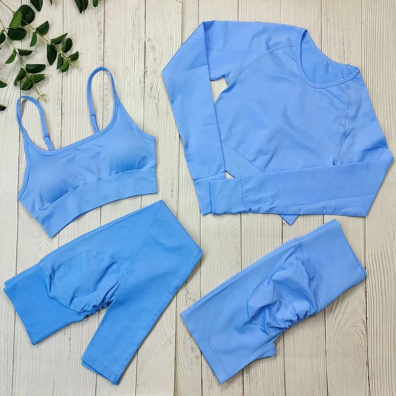 Women's Seamless Yoga Clothes Fitness Suit - Gym Clothing Workout Set with Push Up Leggings, Sports Wear Outfit
