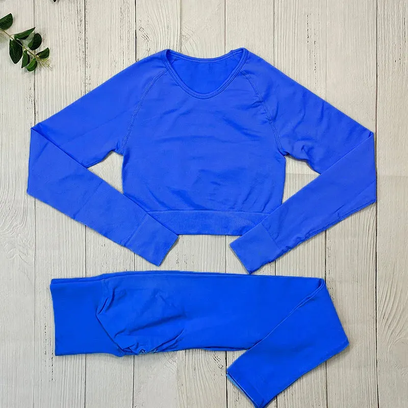 Women's Seamless Yoga Clothes Fitness Suit - Gym Clothing Workout Set with Push Up Leggings, Sports Wear Outfit