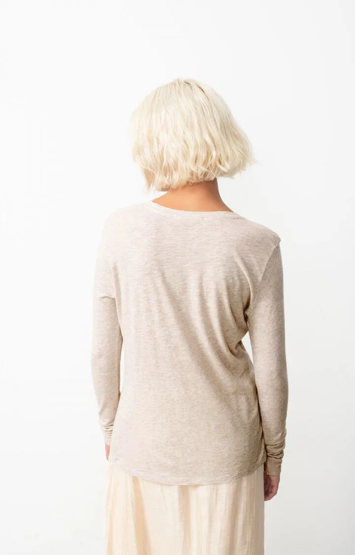 WOMEN'S T-SHIRT LS JACKSONVILLE - MELANGE CREAM