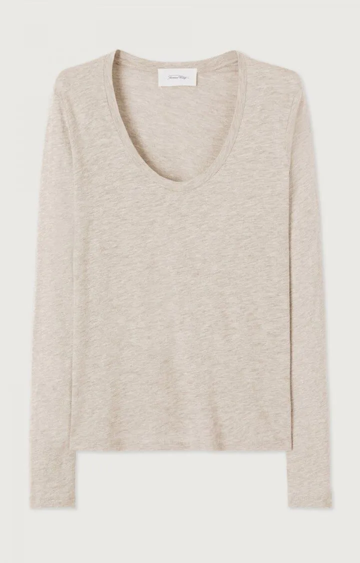 WOMEN'S T-SHIRT LS JACKSONVILLE - MELANGE CREAM