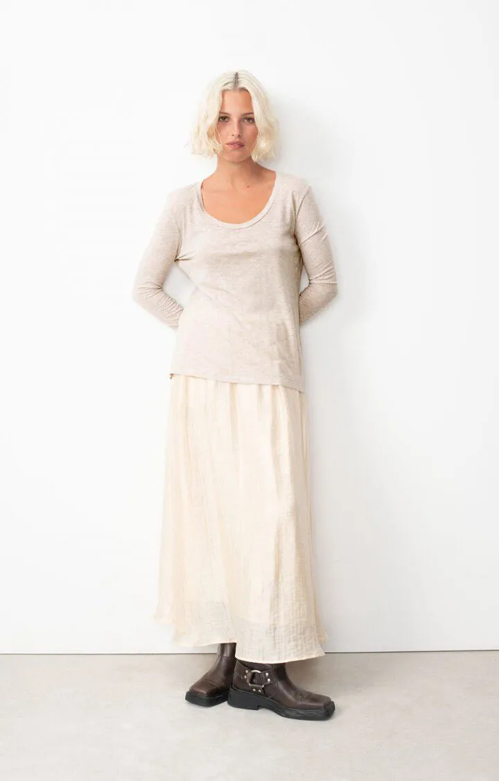 WOMEN'S T-SHIRT LS JACKSONVILLE - MELANGE CREAM