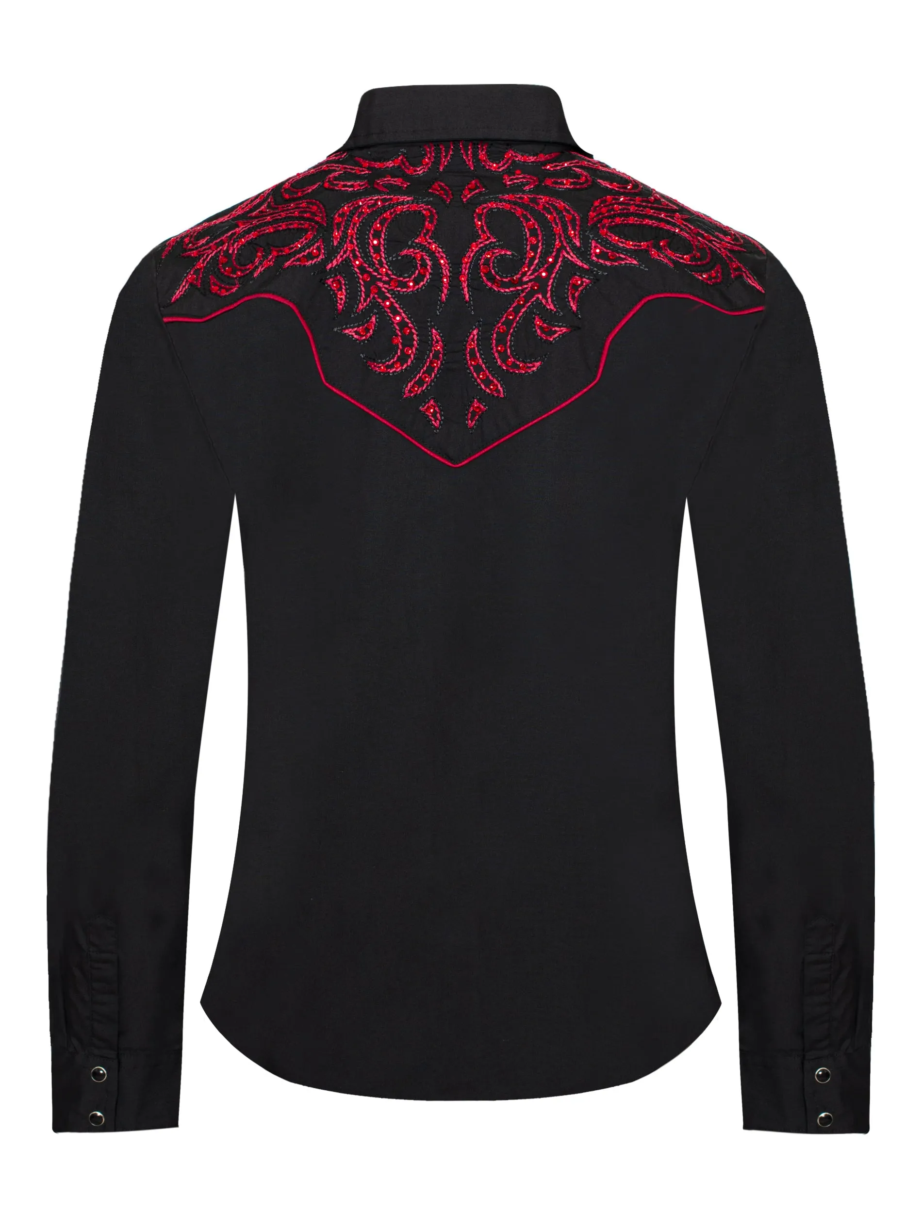 Women’s Western Embroidered diamond studded Shirts-LS500D-528