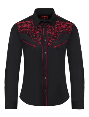 Women’s Western Embroidered diamond studded Shirts-LS500D-528