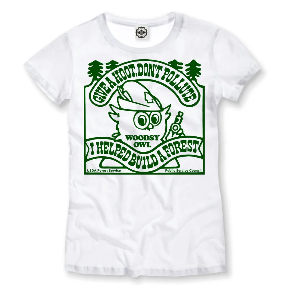 Woodsy Owl "I Helped Build A Forest" Women's Tee