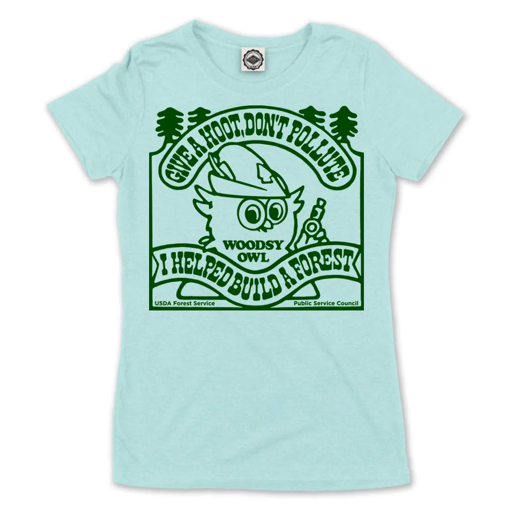 Woodsy Owl "I Helped Build A Forest" Women's Tee