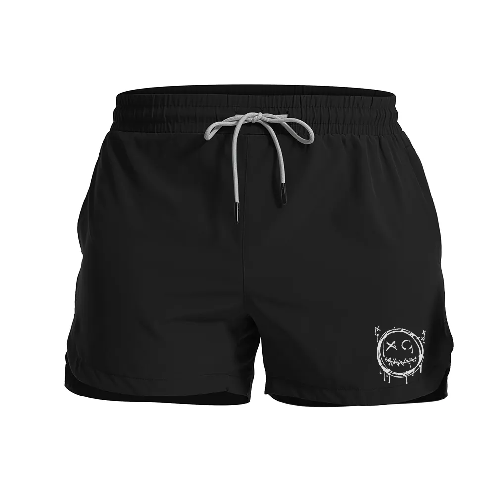 Wry Face Graphic Shorts