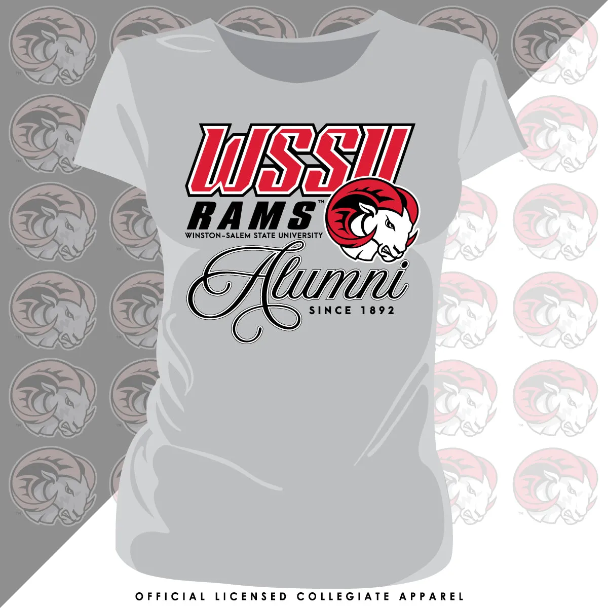 WSSU | Fancy ALUMNI Gray Ladies Tees (**)