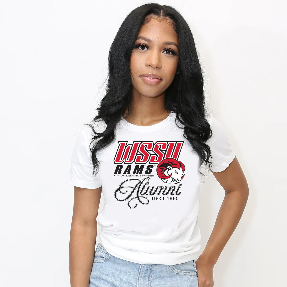 WSSU | Fancy ALUMNI White Ladies Tees (**)