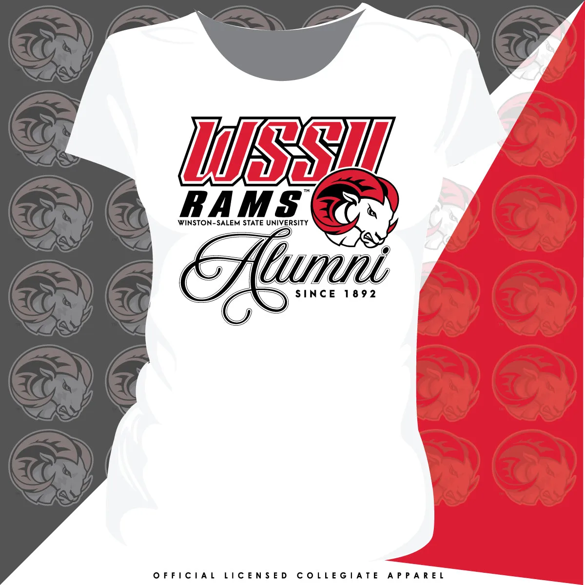 WSSU | Fancy ALUMNI White Ladies Tees (**)