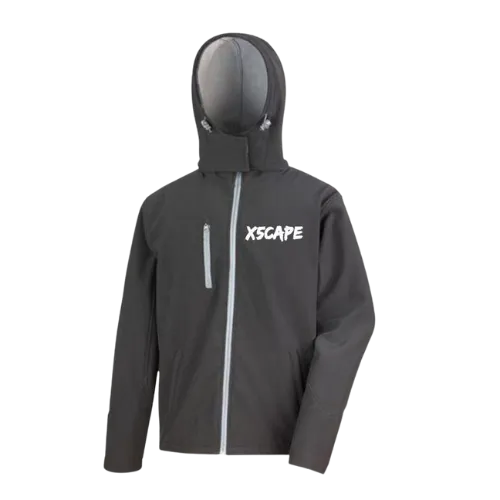 X5CAPE Black Customisable Soft Shell Full Zip Jacket