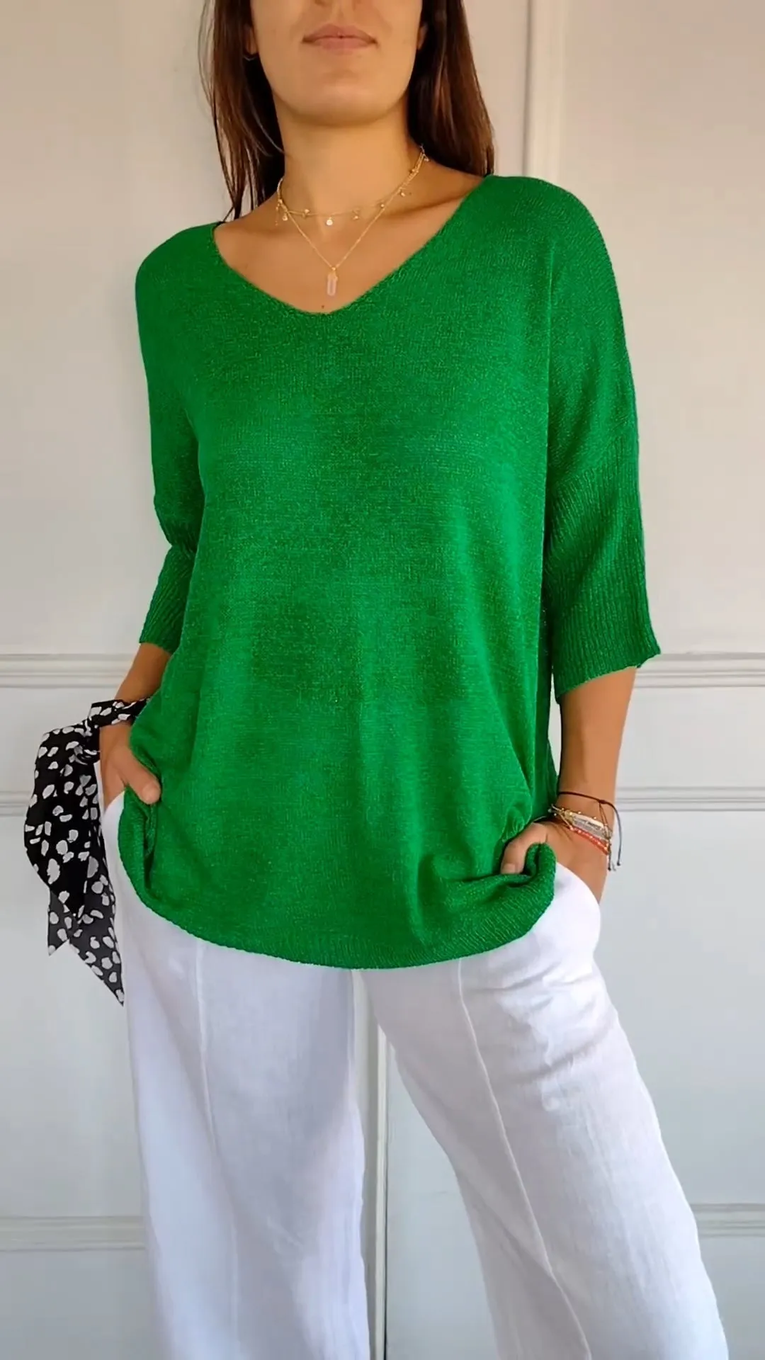 Zenaida | Knit Top with V-neck