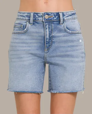 Zenana Mid Rise Denim Shorts
