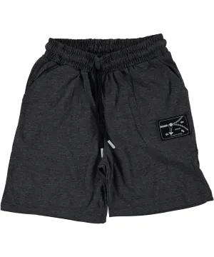 Zipper Gray Melange Shorts